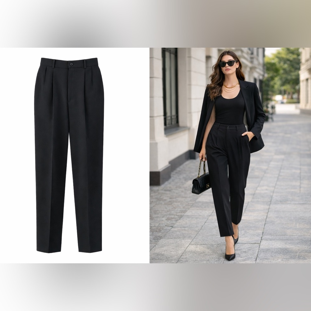 Crumpets Black Women's Trousers. Size 8